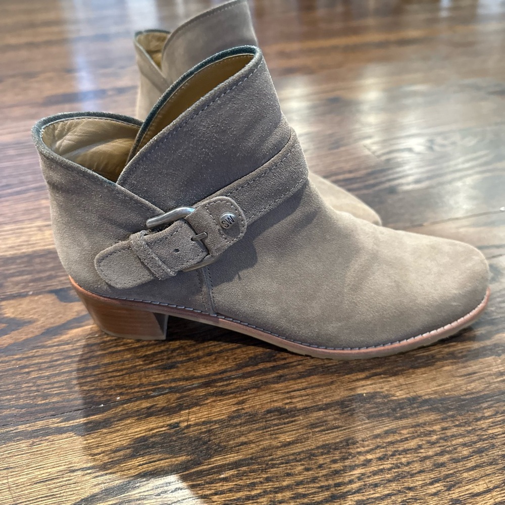 Stuart Weitzman Taupe Suede Ankle Boots